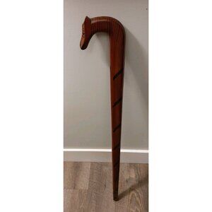Vintage 34” Dozy Horse Hand Carved Wooden Walking Stick Solid Decorative